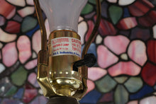 Load image into Gallery viewer, Vintage Tiffany-Style Stained Glass Table Lamp
