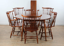 Load image into Gallery viewer, Pennsylvania House Solid Cherry Dining Table Set with 6 Windsor Chairs, 2 Leaves and Table Pads
