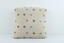 Load image into Gallery viewer, 20 Inch Neutral Beige Textured Polka Dot Throw Pillow Brown Gray Cream
