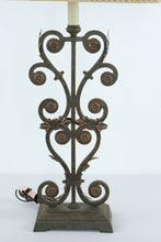 Load image into Gallery viewer, Tall Wrought Iron Table Lamp by Pacific Coast Lighting – Patina Green &amp; Copper Finish
