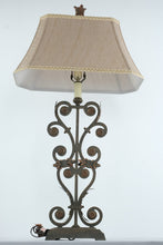 Load image into Gallery viewer, Tall Wrought Iron Table Lamp by Pacific Coast Lighting – Patina Green &amp; Copper Finish
