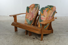 Load image into Gallery viewer, The Blooming Chair Hand Painted Cedar Adirondack Double Bench with Ottoman
