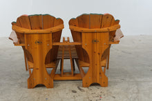 Load image into Gallery viewer, The Blooming Chair Hand Painted Cedar Adirondack Double Bench with Ottoman
