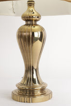 Load image into Gallery viewer, Pair of Brass Lamps with Brown Shade
