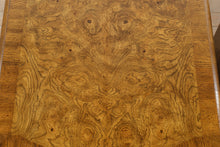 Load image into Gallery viewer, Traditional Burl Wood Cabinet End Tables Pair Curved Front Side Tables

