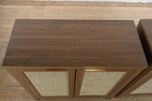 Load image into Gallery viewer, OAKHAM Home Rattan Storage Cabinet Set of 2 in Walnut Finish
