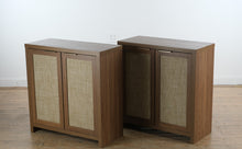 Load image into Gallery viewer, OAKHAM Home Rattan Storage Cabinet Set of 2 in Walnut Finish
