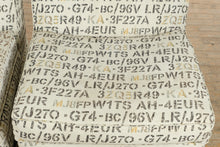 Load image into Gallery viewer, Pair of Jonathan Lewis Numerical Slipper Chairs – Modern Print
