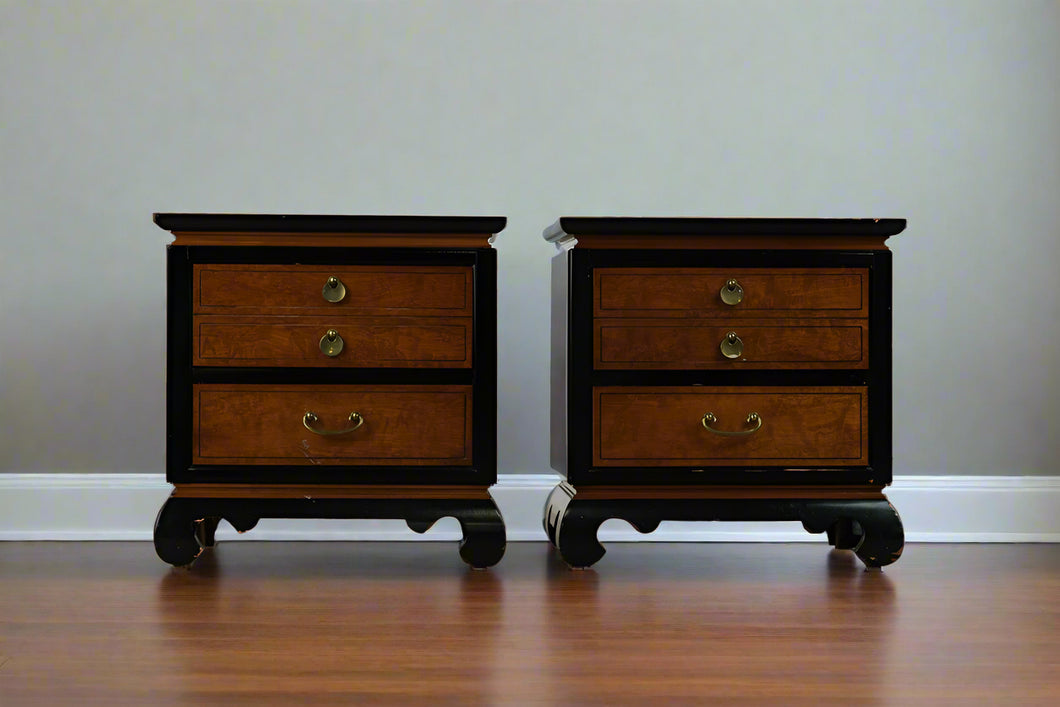 Pair of Oriental Nightstands- Bassett