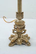 Load image into Gallery viewer, Pair of Ornate Vintage Buffet Lamps – Gold Finish with Bell Shades
