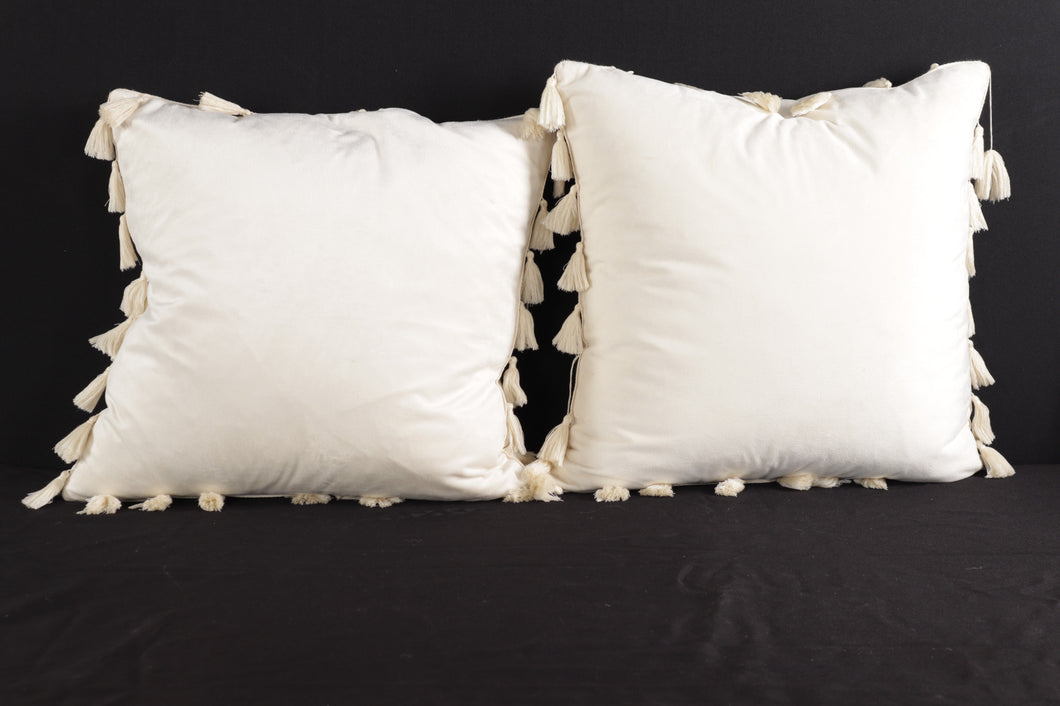 Pair of Tasseled Feather Down Pillows