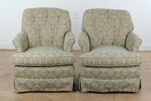 Load image into Gallery viewer, Pair of Custom Upholstered Swivel Rocker Lounge Chairs by Spicer's Upholstery
