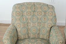 Load image into Gallery viewer, Pair of Custom Upholstered Swivel Rocker Lounge Chairs by Spicer's Upholstery
