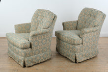 Load image into Gallery viewer, Pair of Custom Upholstered Swivel Rocker Lounge Chairs by Spicer's Upholstery
