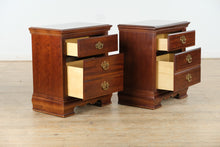 Load image into Gallery viewer, Pair of American Drew Solid Cherry Chippendale Nightstands – 26&quot; Wide
