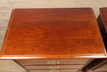Load image into Gallery viewer, Pair of American Drew Solid Cherry Chippendale Nightstands – 26&quot; Wide
