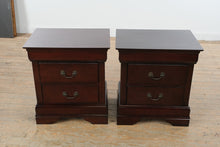 Load image into Gallery viewer, Pair of Ashley Furniture Janel Nightstands in Dark Wood Finish with Two Drawers
