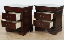 Load image into Gallery viewer, Pair of Ashley Furniture Janel Nightstands in Dark Wood Finish with Two Drawers
