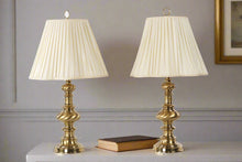 Load image into Gallery viewer, Pair of Autumn Durham Brass Lamps
