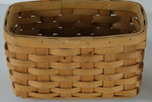 Load image into Gallery viewer, et of 2 Handwoven Rustic Rectangular Storage Baskets – Natural Wood Splint Woven Bins
