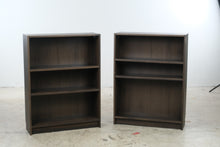 Load image into Gallery viewer, Pair of IKEA BILLY Dark Brown Low Bookcases with Adjustable Shelves
