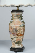 Load image into Gallery viewer, Vintage Pair Asian Ceramic Table Lamps Birds Lotus Flowers 33 Inch
