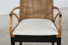 Load image into Gallery viewer, Pair of Rattan and Woven Cane Dining Armchairs with Black Frames
