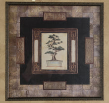 Load image into Gallery viewer, Asian Inspired Bonsai Tree Framed Art Pair 24 Inch Square Wall Decor

