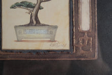 Load image into Gallery viewer, Asian Inspired Bonsai Tree Framed Art Pair 24 Inch Square Wall Decor
