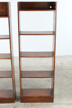 Load image into Gallery viewer, Pair of Narrow Wood Bookcases with Open Shelving
