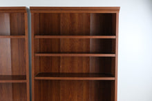 Load image into Gallery viewer, Pair of Traditional Wood Finish Adjustable Bookshelves
