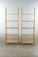 Load image into Gallery viewer, Pair of Modern Wood Ladder Bookshelves with Five-Tier Open Shelving
