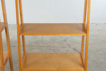 Load image into Gallery viewer, Pair of Modern Wood Ladder Bookshelves with Five-Tier Open Shelving
