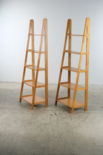 Load image into Gallery viewer, Pair of Modern Wood Ladder Bookshelves with Five-Tier Open Shelving

