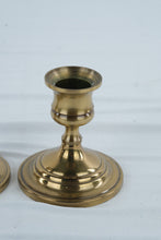 Load image into Gallery viewer, Pair Solid Brass Taper Candle Holders Classic Turned Candlesticks 3 Inch
