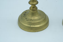 Load image into Gallery viewer, Antique Brass Candlesticks Pair Tall Baluster Turned Victorian Style
