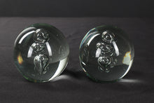 Load image into Gallery viewer, Pair of Bubbled Glass Paperweights
