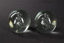 Load image into Gallery viewer, Pair of Bubbled Glass Paperweights
