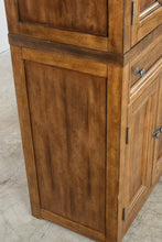 Load image into Gallery viewer, Pair of Tall Wood Storage Cabinets with Drawers and Adjustable Shelves
