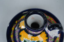 Load image into Gallery viewer, Hand Painted Mexican Talavera Style Candle Holders Pair Hecho a Mano Folk Art Pottery
