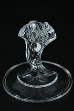 Load image into Gallery viewer, Art Glass Floral Twist Candle Holders – Clear Sculpted Pair, 3.5"
