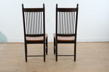 Load image into Gallery viewer, French Country Spindle Back Dining Chairs Set of 2 Black Wood Cherry Seats

