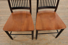 Load image into Gallery viewer, French Country Spindle Back Dining Chairs Set of 2 Black Wood Cherry Seats
