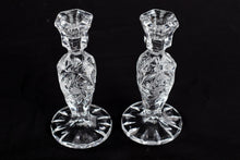Load image into Gallery viewer, Pair of Crystal Pinwheel Candle Holders - 7&quot;
