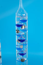 Load image into Gallery viewer, Pair of Galileo Thermometers – Blue Floating Bulb Glass Temperature Gauges (Tall &amp; Short Set)
