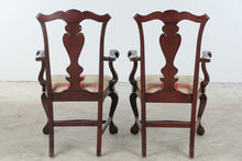 Load image into Gallery viewer, Pair of Chippendale Style Mahogany Armchairs with Plaid Upholstery
