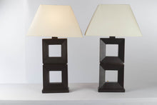 Load image into Gallery viewer, Pair of Double Squared Table Lamps
