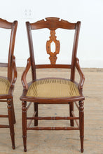 Load image into Gallery viewer, Pair of Eastlake Style Walnut Hand Caned Armchairs
