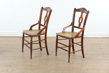 Load image into Gallery viewer, Pair of Eastlake Style Walnut Hand Caned Armchairs
