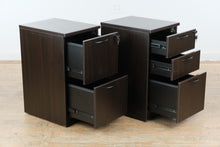 Load image into Gallery viewer, Modern Espresso Locking File Cabinets Set with Drawer Storage
